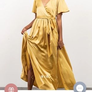 Baltic Born satin wrap dress